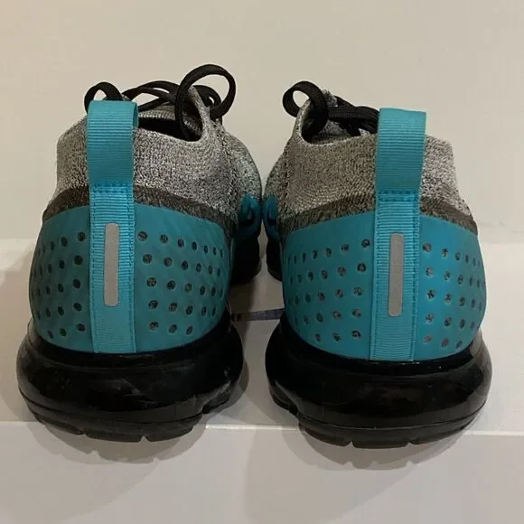 Nike Air VaporMax Flyknit 2 Mens 11.5 Black Dusty Cactus Hyper Jade Sneaker - Picture 9 of 16